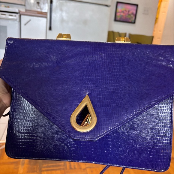 the most amazing purple briefcase / purse with gold accents 80s - Picture 10 of 10
